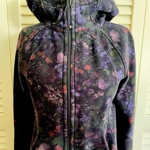Lululemon NWOT multi color floral and Black scuba hoody size 4